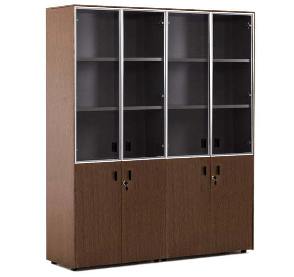 EXE Шкаф комбинированный (Орех/Черный)