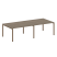 Переговорный стол 2 столешницы Metal System Style БП.ПРГ-2.3 2800x1235x750 (Дуб Наварра/Серый металл)