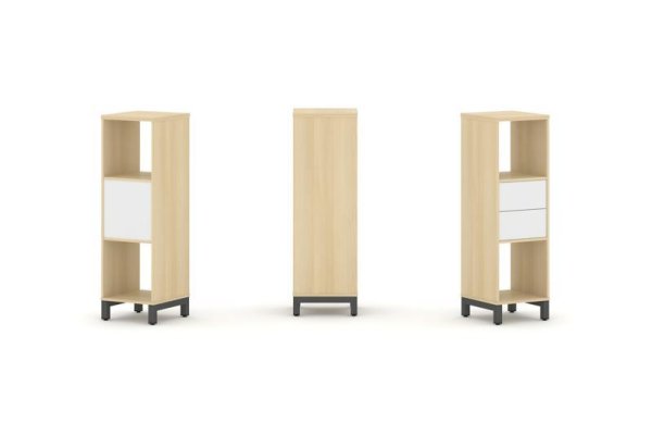 Набор стеллажа 1 сторонний, 3 яруса SN.NS-311 (387х400х1248) (Акация Лорка/Белый/Металл Антрацит)