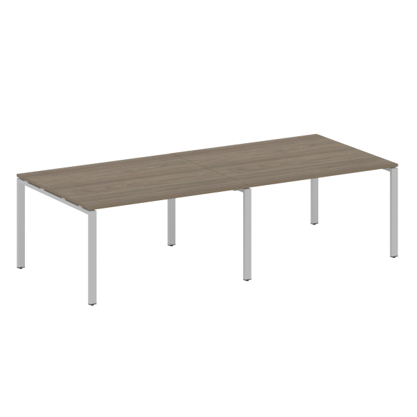 Переговорный стол 2 столешницы Metal System Style БП.ПРГ-2.3 2800x1235x750 (Вяз/Серый металл)