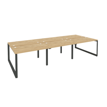 Рабочая станция на О-образном м/к Onix O.MO-D.RS-6.2.7 3540x1475x750 (Тиквуд Светлый/Черный металл)