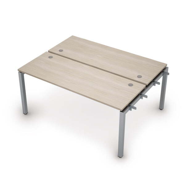 6МБН.5264 Бенч-система на 2 рабочих места, начальный модуль (1600x1235x750) (Шамони светлый/Алюминий матовый)