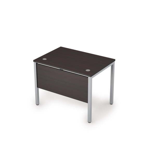 6МД.067 Стол рабочий с экраном из ЛДСП (1000x600x750) (Венге/Алюминий матовый)