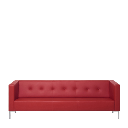 Диван офисный Зипо (М-15) 3-х местный с подлокотниками (Красный)