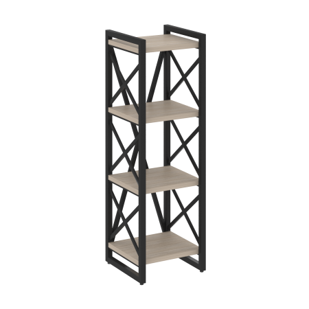 Стеллаж на регулируемых опорах-4 полки VR.L-MST.O-4.4 400x400x1280 (Дуб Аттик/Черный металл)