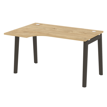 Стол эргономичный левый на деревянных опорах Onix Wood OW.SA-2L 1380x980x750 (Тиквуд Светлый/Дуб Темный)