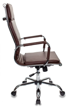 Кресло руководителя CH-993 коричневый эко.кожа крестов. металл хром (Коричневый)