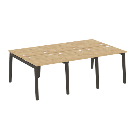 Рабочая станция на деревянных опорах Onix Wood OW.D.RS-6.0.7 2340x1475x750 (Тиквуд Светлый/Дуб Темный)