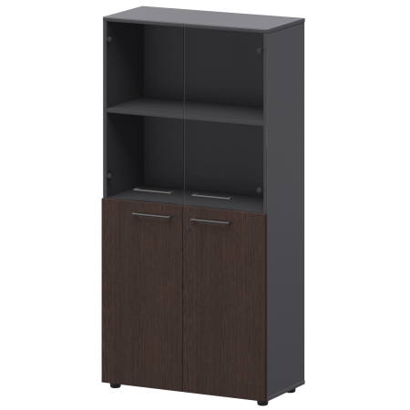 Шкаф высокий комб. Кортез СМШ48.28F.28S 792x380x1595 (Дуб венге/Графит)