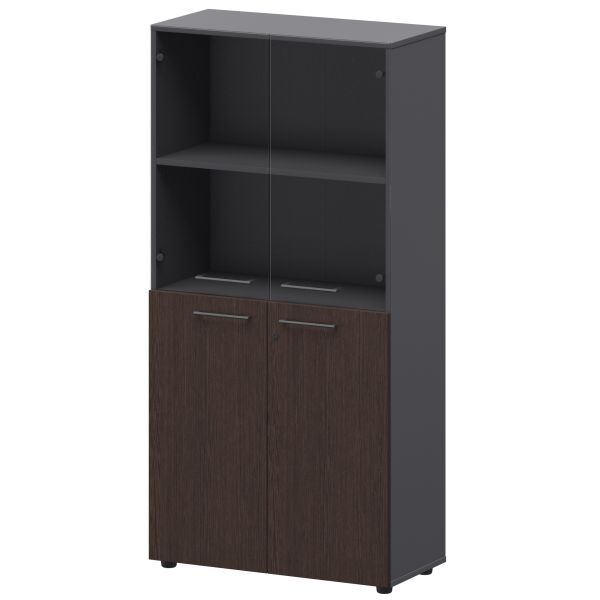 Шкаф высокий комб. Кортез СМШ48.28F.28S 792x380x1595 (Дуб венге/Графит)