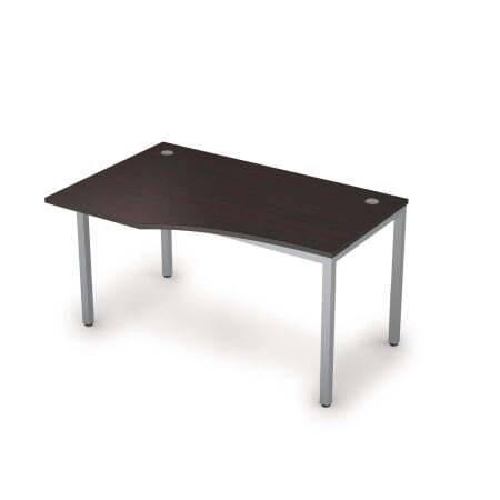 6М.022 Стол криволинейн.лев. (1400x900x750) (Венге/Алюминий матовый)