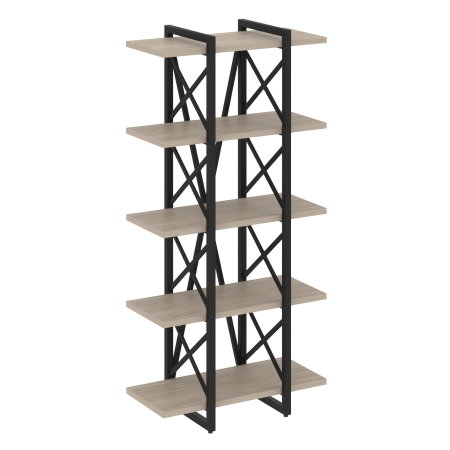 Стеллаж на регулируемых опорах-5 полок VR.L-MST.O-5.4V 800x400x1650 (Дуб Аттик/Черный металл)