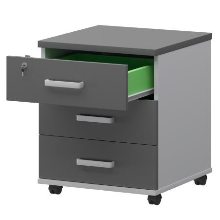 Тумба подкатная Смарт СМТ-3П Тип2 434x450x620 (Белый/Графит)