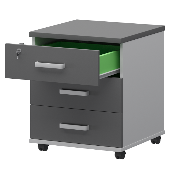 Тумба подкатная Смарт СМТ-3ПЦ Тип2 434x450x620 (Белый/Графит)