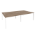 Рабочая станция на П-образном м/к Onix O.MP-D.RS-4.3.8 2760x1635x750 (Тиквуд Темный/Белый Металл)