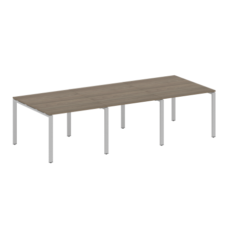 Переговорный стол 3 столешницы Metal System Style БП.ПРГ-3.1 3000x1235x750 (Вяз/Серый металл)