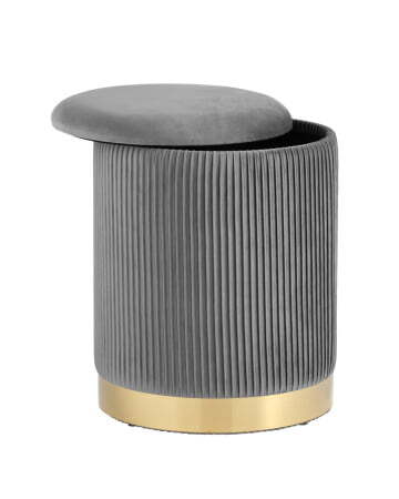Пуф Шарлотта с ящиком велюр серый (Пуф Шарлотта серый)