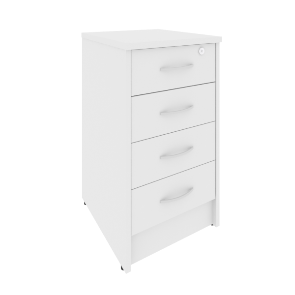 Тумба приставная с замком Riva А.ТП-4F-S 412x450x750 (Белый)