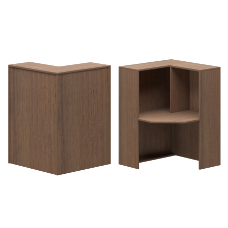 Стойка угловая правая Ресепшн А-556 900x900x1220 (Орех)