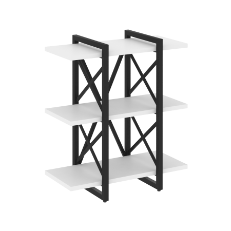 Стеллаж на регулируемых опорах-3 полки VR.L-MST.O-3.4V 800x400x910 (Белый Бриллиант/Черный металл)