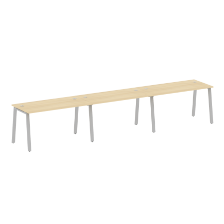Рабочая станция на 3 рабочих места на А-образном м/к Metal System Style БА.СМ-3.3 4200x720x750 (Акация/Серый металл)