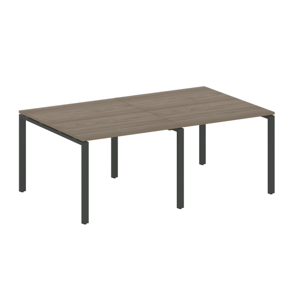 Переговорный стол 2 столешницы Metal System Style БП.ПРГ-2.1 2000x1235x750 (Вяз/Антрацит металл)