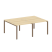 Рабочая станция на 4 раб. места Metal System Style БП.СМ-4.1 2000x1475x750 (Дуб Наварра/Серый металл)