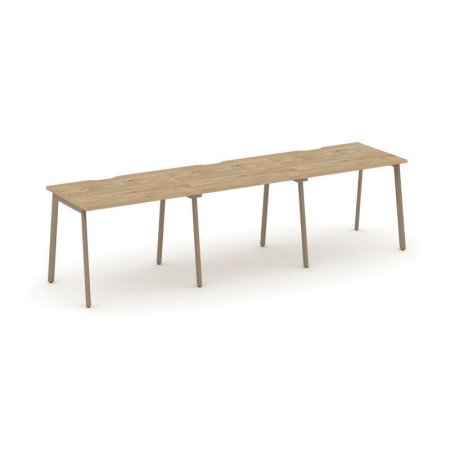 Рабочая станция 3 места ES.RS-3.1-VP (2940х730х750) (Тиквуд Светлый/Металл Латте)