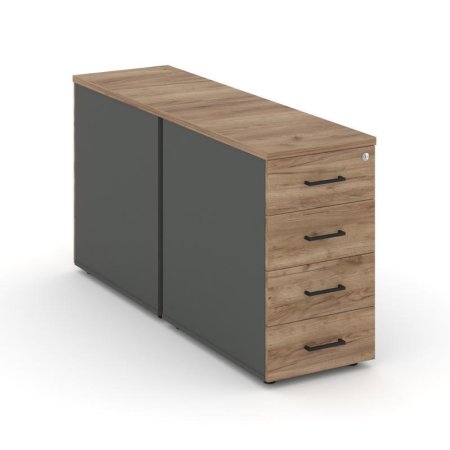 Тумба опорная/приставная SN.TOP-012 (416х1432х750) (Антрацит/Дуб Табак)