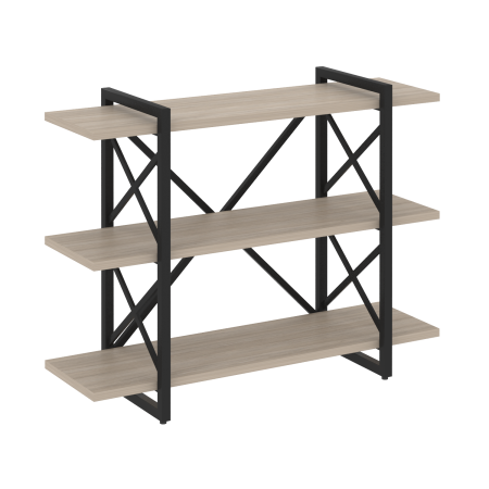 Стеллаж на регулируемых опорах-3 полки VR.L-MST.O-3.8V 1200x400x910 (Дуб Аттик/Черный металл)