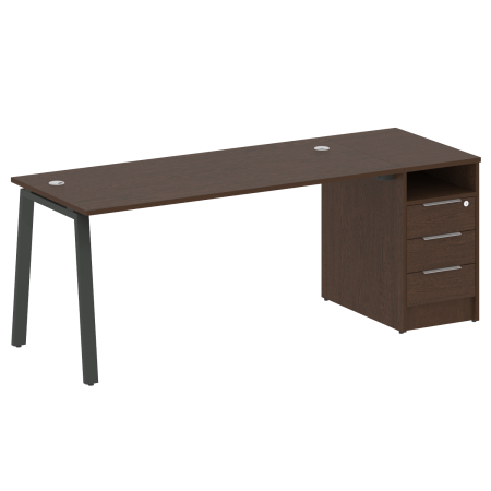 Рабочая станция Metal System Style БА.РС-СТП-1.4 2012x720x750 (Венге Цаво/Антрацит металл)