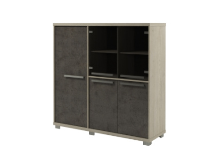 Шкаф трехсекционный левый Vestar Z-33-11л 1556x500x1538 (Дуб Галифакс белый/Бетон Чикаго)