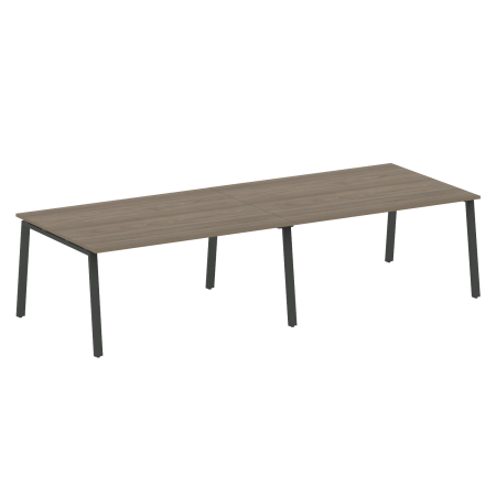 Стол для переговоров (2 столешницы) на А-образном м/к Metal System Style БА.ПРГ-2.4 3200x1235x750 (Вяз/Антрацит металл)