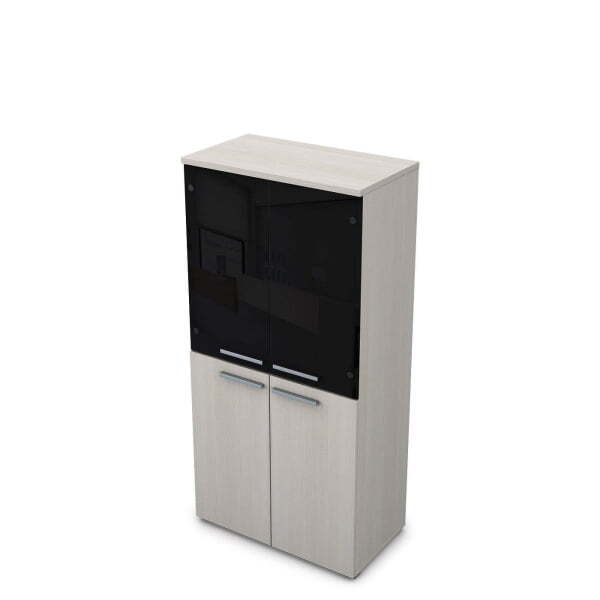 9Ш.004.12 Шкаф со стеклом (800x450x1645) (Ivory)