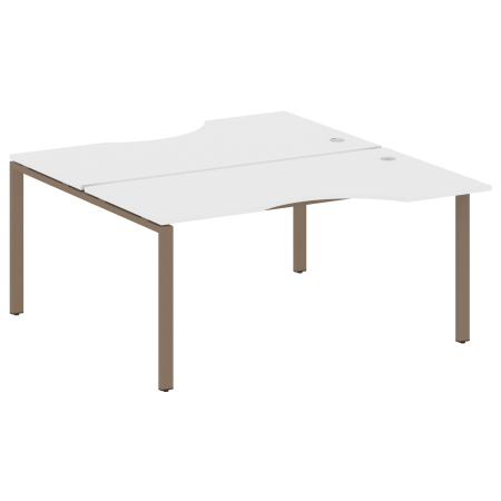 Рабочая станция криволинейная Metal System Style БП.РАС-СА-2.1 1600x1835x750 (Белый/Мокко металл)