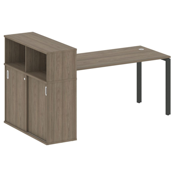 Стол письменный с опорным шкафом-купе Metal System Style БП.РС-СШК-3.4 2010x1120x1098 (Вяз/Антрацит металл)