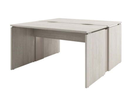 Стол-тандем письменный Solution D-24 1400x1432x750 (Акация Морава/КашемирБежевый)