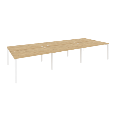 Рабочая станция на П-образном м/к Onix O.MP-D.RS-6.3.8 4140x1635x750 (Тиквуд Светлый/Белый Металл)