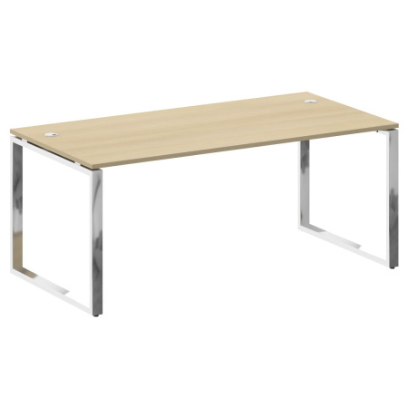 Стол рабочий руководителя на О-обр. м/к 1800x900x750 (Акация Лорка/Нерж. Сталь)