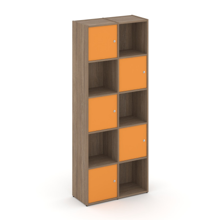 Стеллаж Locker Plus LK.K-008 798x350x1983 (Дуб Аризона | Оранжевый)