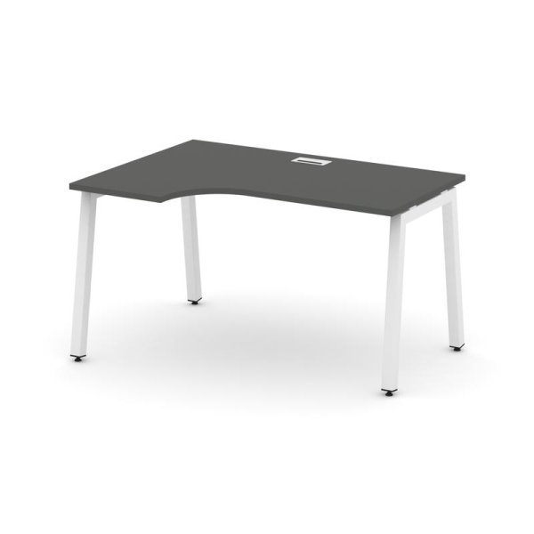 Стол рабочий эргономичный SN-5A.SPA-021(L) (1380х800/980х750) (Антрацит/Металл Белый)