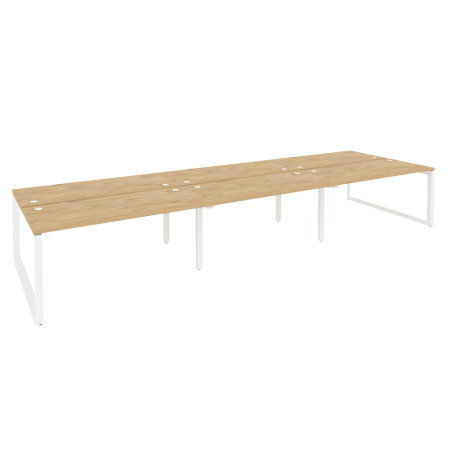 Рабочая станция на О-образном м/к Onix O.MO-D.RS-6.4.7 4740x1475x750 (Тиквуд Светлый/Белый Металл)