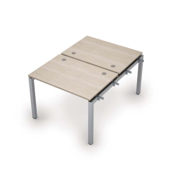 6МБН.5277 Бенч-система на 2 рабочих места, начальный модуль (1000x1435x750) (Шамони светлый/Алюминий матовый)