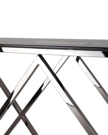 Консоль ИНСИГНИЯ 115*30 сталь темный хром стекло smoke (Консоль Инсигния черный)