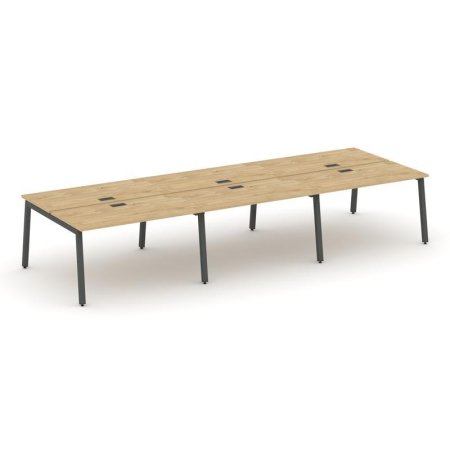 Рабочая станция 2-х сторонняя SN-5A.DRS-073 (4140х1432х750) (Тиквуд Светлый/Металл Антрацит)