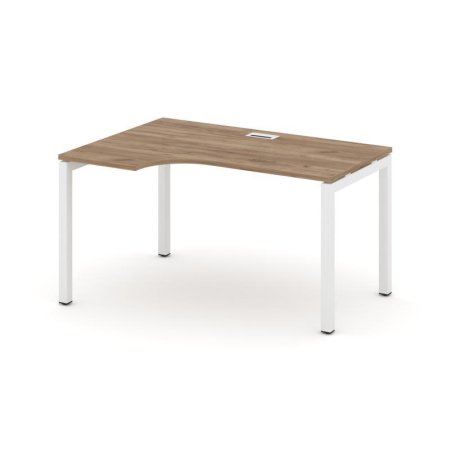 Стол рабочий эргономичный SN-5P.SPA-001(L) (1380х600/980х750) (Дуб Табак/Металл Белый)