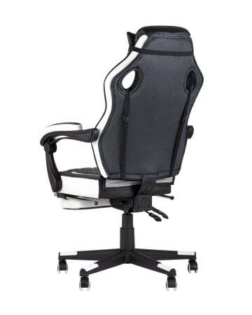 Кресло игровое TopChairs Virage черно-белое (Геймерское кресло Virage черно-белый)