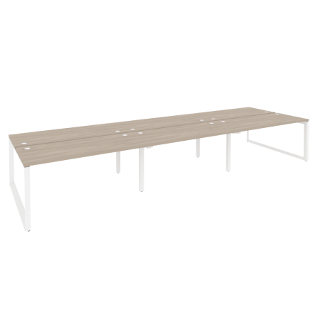 Рабочая станция на О-образном м/к Onix O.MO-D.RS-6.4.7 4740x1475x750 (Дуб Аттик/Белый Металл)