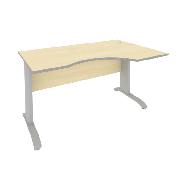 Стол криволинейный правый Riva ПЛ.СА-2 Пр 1400x900x750 (Клен-Металлик/Металлик)