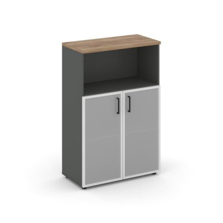 Шкаф средний широкий SN.STS-203 (796х400х1203) (Антрацит/Дуб Табак/Сатин)